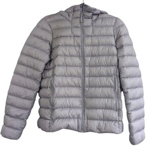 Aritzia  Super World The Super Lite Gray Purple Down Packable Puffer Coat